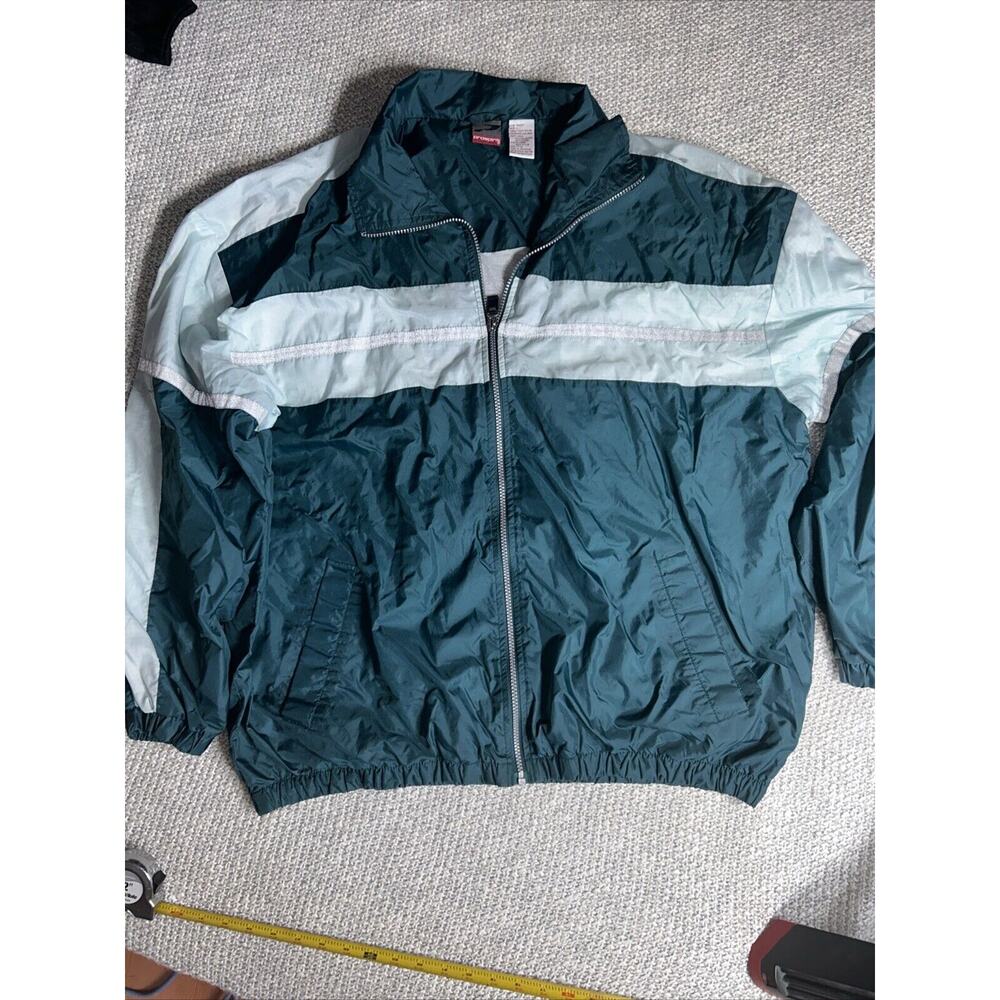 Vintage Pro Spirit Colorblock Windbreaker Vibrant Track Jacket Full Zip SZ L